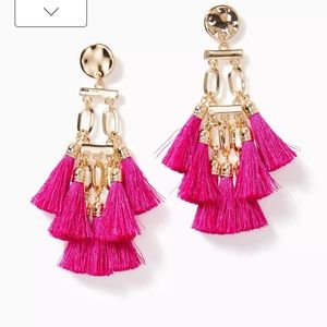 Brand New Lilly Pulitzer Hot Pink & Gold  earrings.